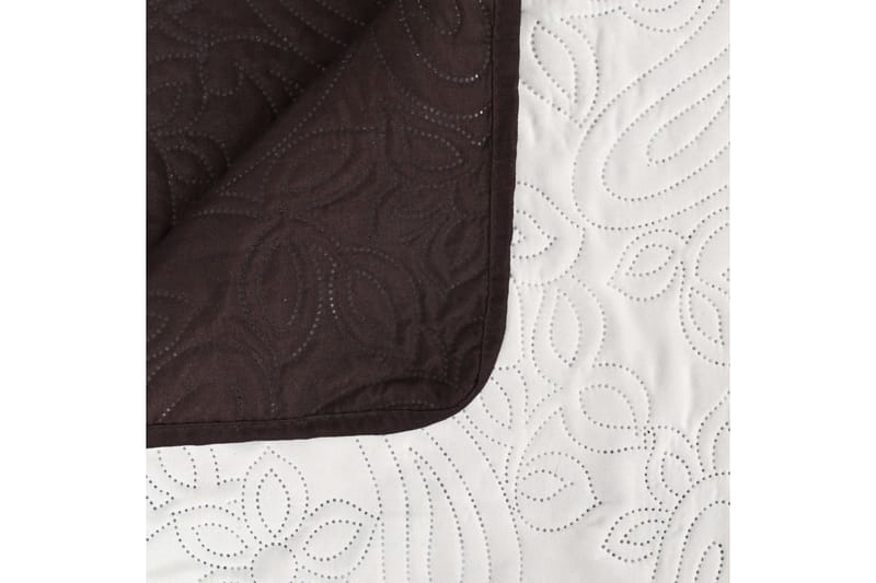 Överkast dubbelsidigt 230x260 cm gräddvit och brun - Gräddvit/Brun - Textil & mattor - Sängkläder - Överkast
