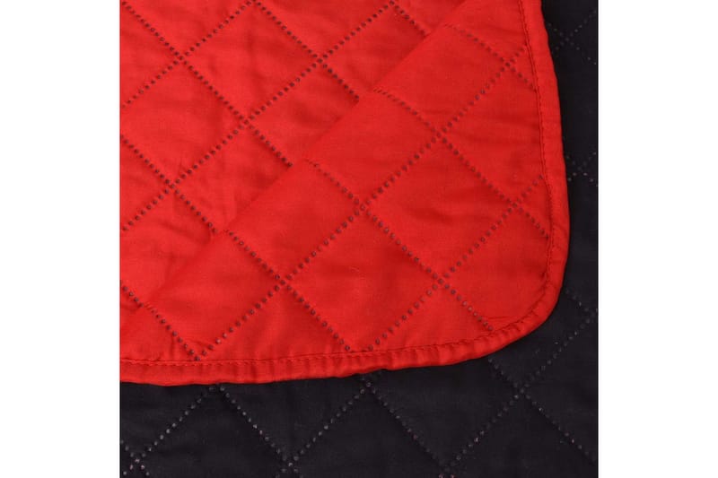 Dubbelsidigt vadderat överkast röd och svart 230x260 cm - Röd/Svart - Textil & mattor - Sängkläder - Överkast