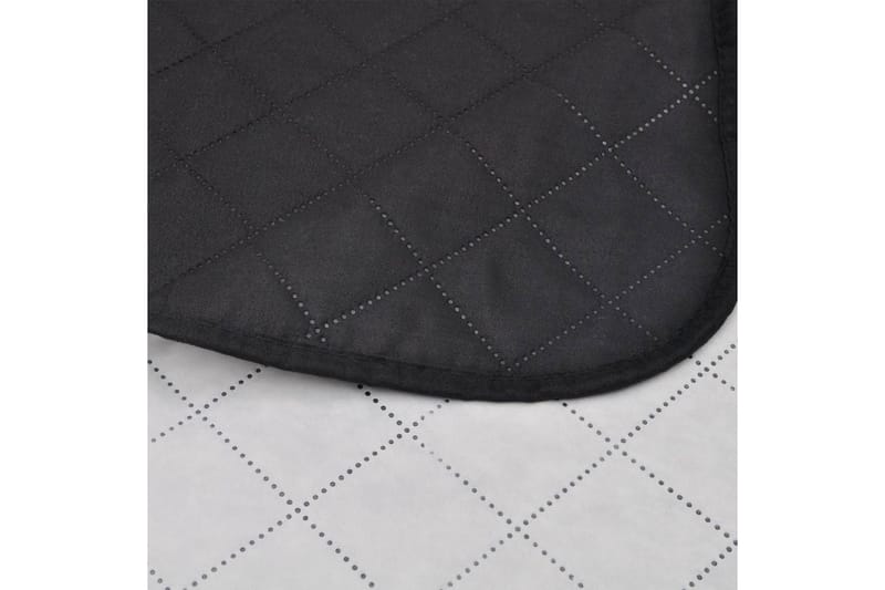 Dubbelsidigt vadderat överkast svart/vit 220x240 cm - Svart/Vit - Textil & mattor - Sängkläder - Överkast