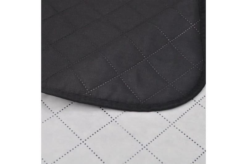 Dubbelsidigt vadderat överkast svart/vit 230x260 cm - Svart/Vit - Textil & mattor - Sängkläder - Överkast