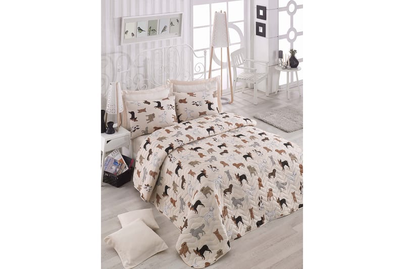 Eponj Home Överkast Dubbelt 200x220+2 Kuddfodral Quiltat - Creme/Multi - Textil & mattor - Sängkläder - Överkast