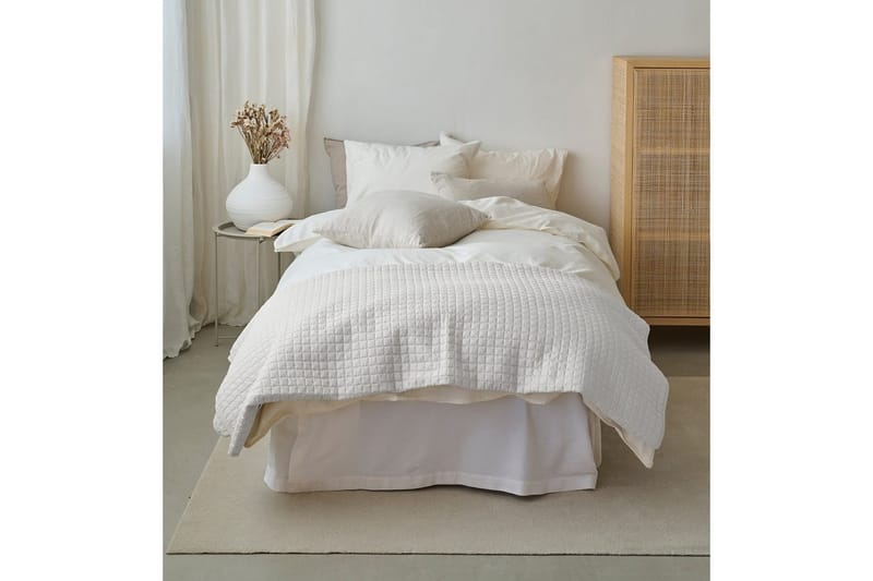 Sängöverkast 150 x 250 cm Vit - Vit - Textil & mattor - Sängkläder - Överkast