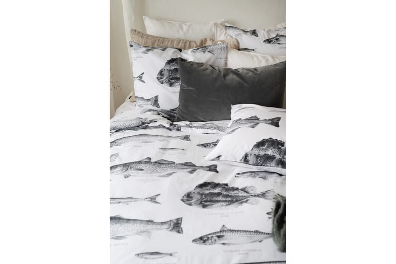 2-Dels Set Havsfiskar Svart/Vit - Textil & mattor - Sängkläder - Bäddset & påslakanset