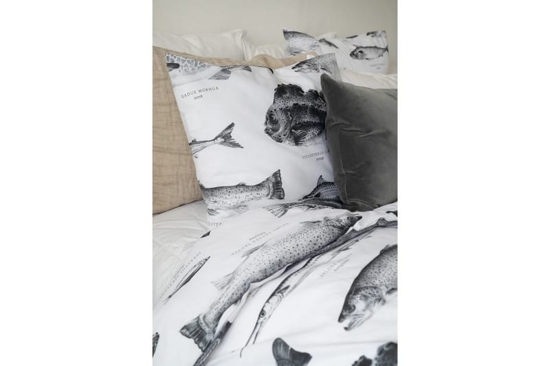 Påslakanset Enkelsäng 2-Dels Havsfiskar Vit - Textil & mattor - Sängkläder - Bäddset & påslakanset - Påslakanset enkelsäng