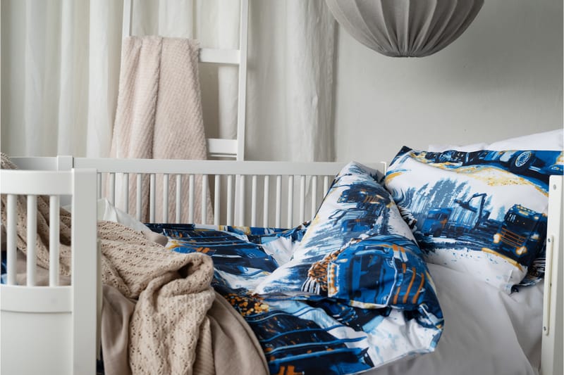 2-Dels Set Lastbilar Marinblå Spjälsäng - Textil & mattor - Sängkläder - Bäddset & påslakanset