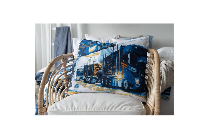 Påslakanset Enkelsäng 2-Dels Lastbilar Marinblå - Textil & mattor - Sängkläder - Bäddset & påslakanset - Påslakanset enkelsäng