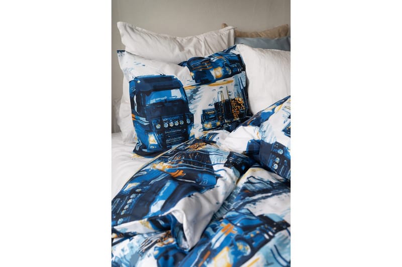 Påslakanset Enkelsäng 2-Dels Lastbilar Marinblå - Textil & mattor - Sängkläder - Bäddset & påslakanset - Påslakanset enkelsäng