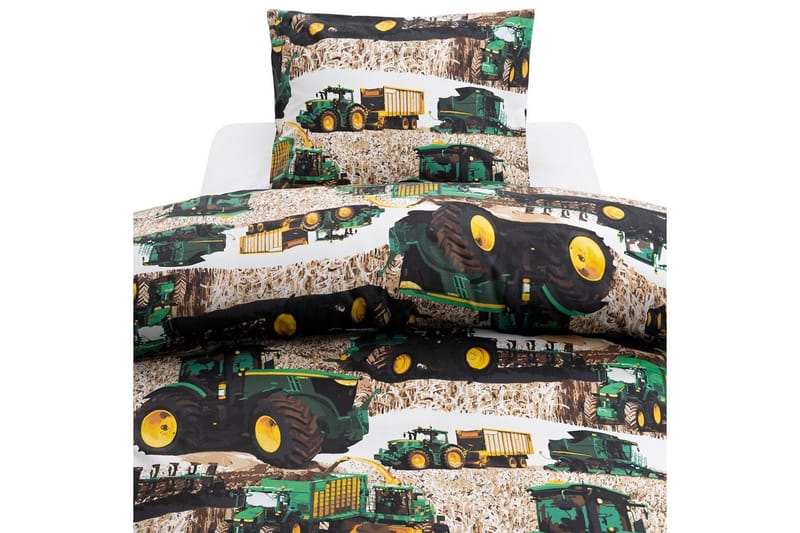 Påslakanset Enkelsäng 2-Dels Skördetröska Grön, undefined