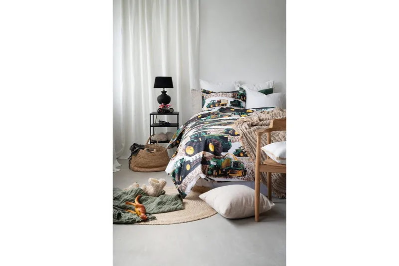 Påslakanset Enkelsäng 2-Dels Skördetröska Grön - Textil & mattor - Sängkläder - Bäddset & påslakanset - Påslakanset enkelsäng