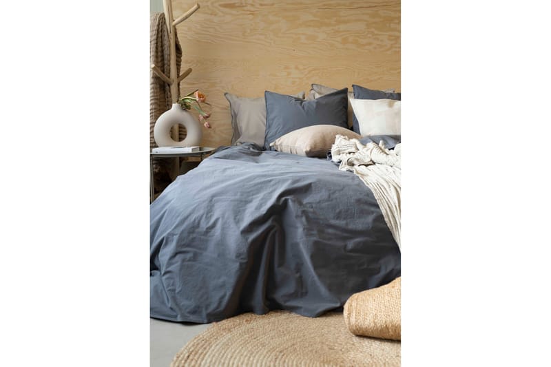 3-Dels Set Percale Blå Dubbel - Textil & mattor - Sängkläder - Bäddset & påslakanset