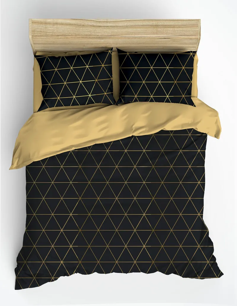 Branlor Bäddset 240x220 cm - Guld Och Svart - Textil & mattor - Sängkläder - Bäddset & påslakanset