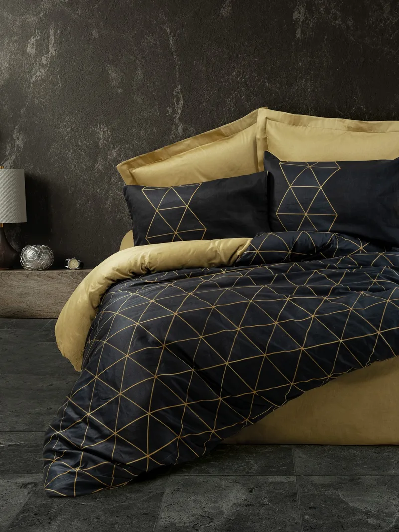 Branlor Bäddset 240x220 cm - Guld/Svart - Textil & mattor - Sängkläder - Bäddset & påslakanset