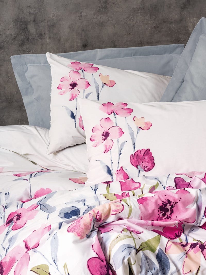 Carla Bäddset 240x220 cm - Grå Vit Rosa - Textil & mattor - Sängkläder - Bäddset & påslakanset