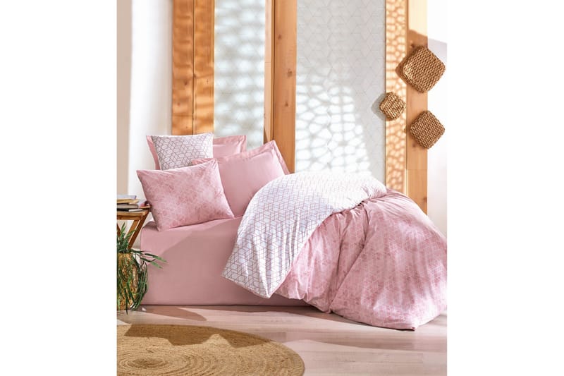 Cotton Box Bäddset Enkelt 3-dels Ranforce, Vit/Rosa