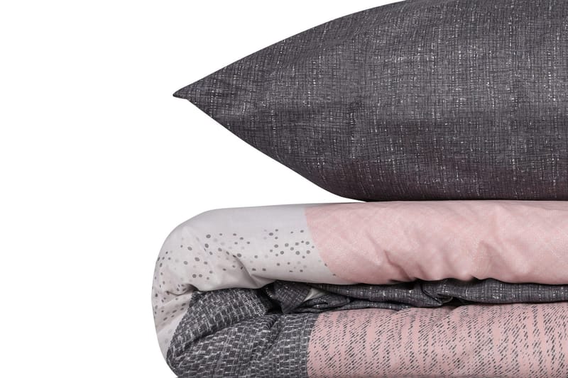 Dilsah Bäddset 140x200 cm - Grå Rosa Vit - Textil & mattor - Sängkläder - Bäddset & påslakanset