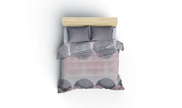 Dilsah Bäddset 200x200 cm - Grå Rosa Vit - Textil & mattor - Sängkläder - Bäddset & påslakanset