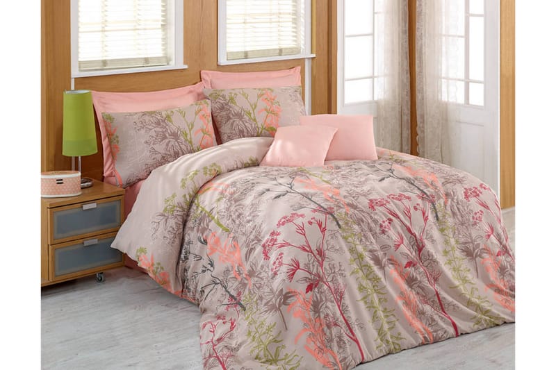 Eponj Home Bäddset Enkelt 3-dels - Beige/Röd/Rosa/Grön - Textil & mattor - Sängkläder - Bäddset & påslakanset