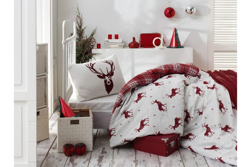 Eponj Home Bäddset Enkelt 3-dels - Röd/Vit - Textil & mattor - Sängkläder - Bäddset & påslakanset