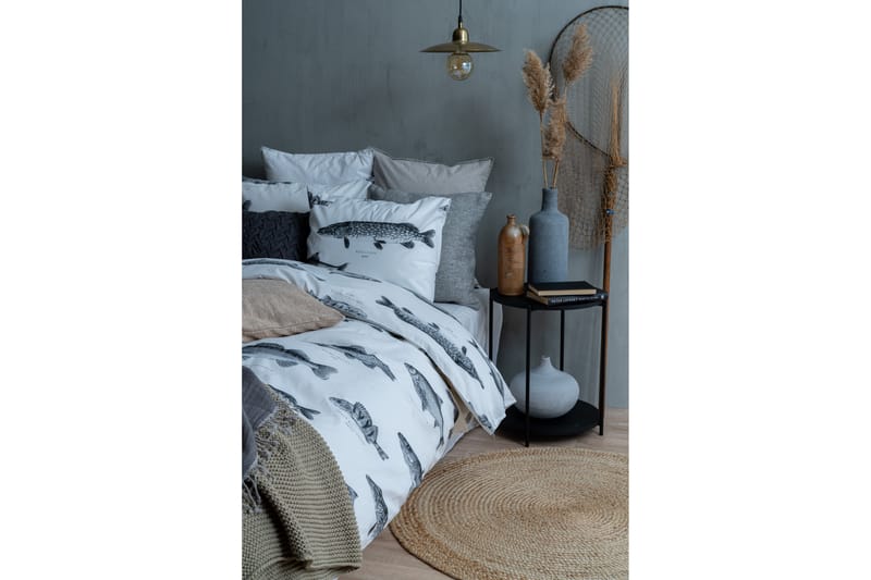 Fiske Bäddset Vit/Svart - Franzén - Textil & mattor - Sängkläder - Bäddset & påslakanset