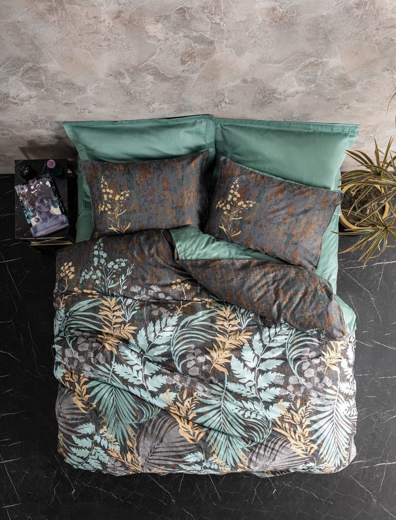 Lyronis Bäddset 240x220 cm - Mint/Antracit/Brun - Textil & mattor - Sängkläder - Bäddset & påslakanset