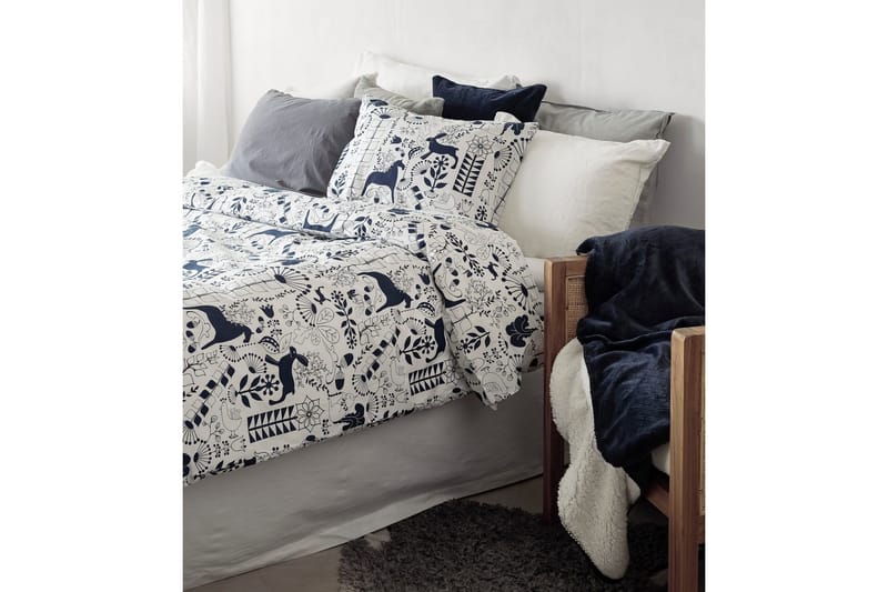Påslakan 2-Dels Set Äppelbo Marinblå - Marinblå - Textil & mattor - Sängkläder - Bäddset & påslakanset