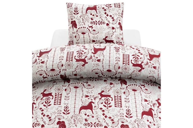 Påslakan 2-Dels Set Äppelbo Röd - Röd - Textil & mattor - Sängkläder - Bäddset & påslakanset