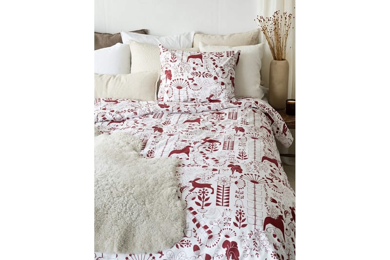 Påslakan 2-Dels Set Äppelbo Röd - Röd - Textil & mattor - Sängkläder - Bäddset & påslakanset