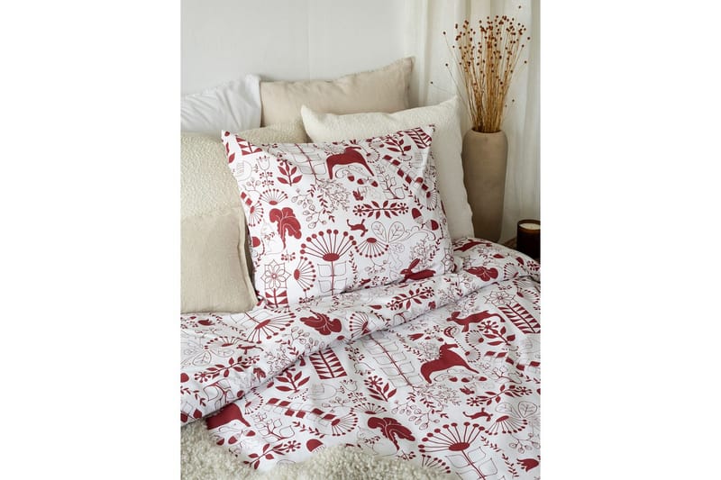 Påslakan 2-Dels Set Äppelbo Röd - Röd - Textil & mattor - Sängkläder - Bäddset & påslakanset