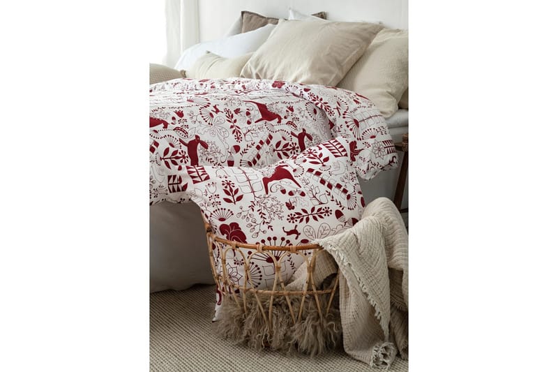 Påslakan 2-Dels Set Äppelbo Röd - Röd - Textil & mattor - Sängkläder - Bäddset & påslakanset