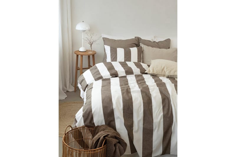 Påslakan 2-Dels Set Block stripe Brun - Brun - Textil & mattor - Sängkläder - Bäddset & påslakanset