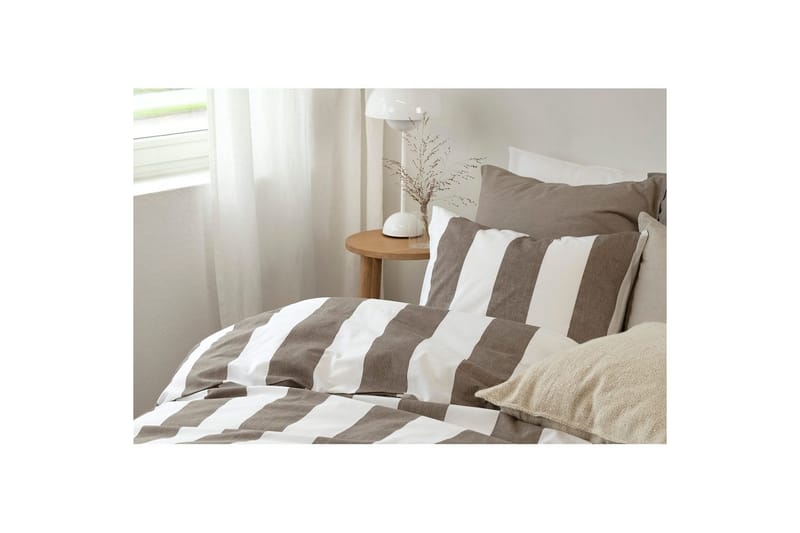 Påslakan 2-Dels Set Block stripe Brun - Brun - Textil & mattor - Sängkläder - Bäddset & påslakanset