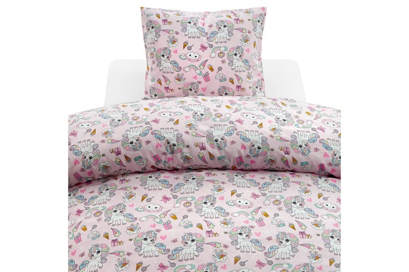 Påslakan 2-Dels Set Enhörning Rosa, Rosa