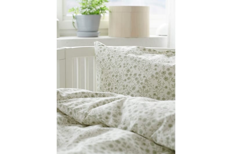 Påslakan 2-Dels Set Hedda Spjälsäng Grön - Grön - Textil & mattor - Sängkläder - Bäddset & påslakanset