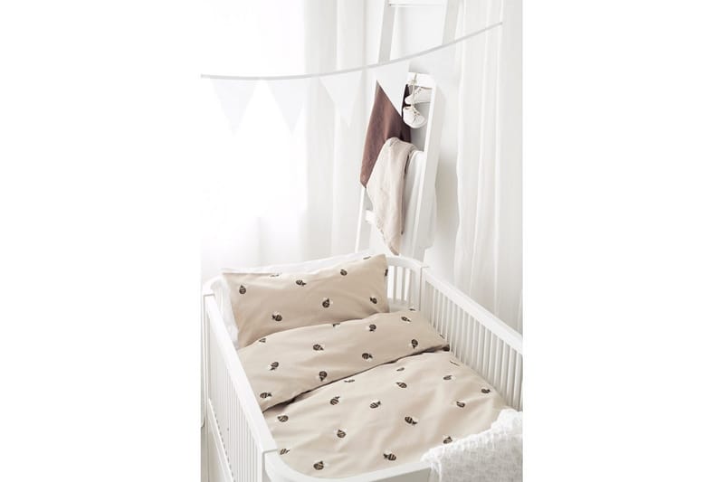 Påslakan 2-Dels Set Humla Spjälsäng Sand - Textil & mattor - Sängkläder - Bäddset & påslakanset