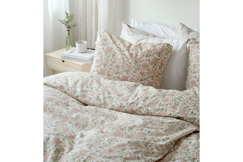 Påslakan 2-Dels Set Irma Flower Rosa - Textil & mattor - Sängkläder - Bäddset & påslakanset