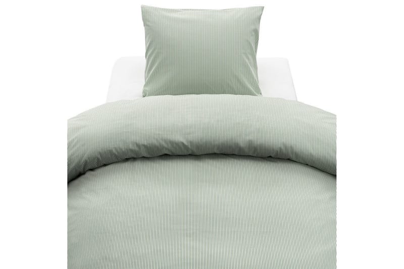 Påslakan 2-Dels Set Thelma Stripe Grön - Grön - Textil & mattor - Sängkläder - Bäddset & påslakanset