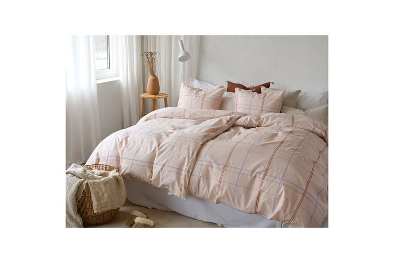 Påslakan 2-Dels Set Tyra Ruta Lila - Lila - Textil & mattor - Sängkläder - Bäddset & påslakanset