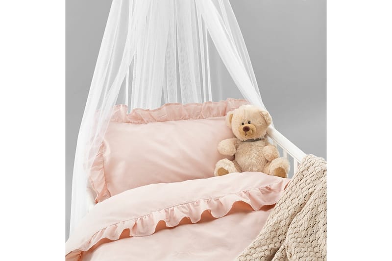 Påslakan 2-Dels Set Volang Spjälsäng Ny Rosa - Ny Rosa - Textil & mattor - Sängkläder - Bäddset & påslakanset