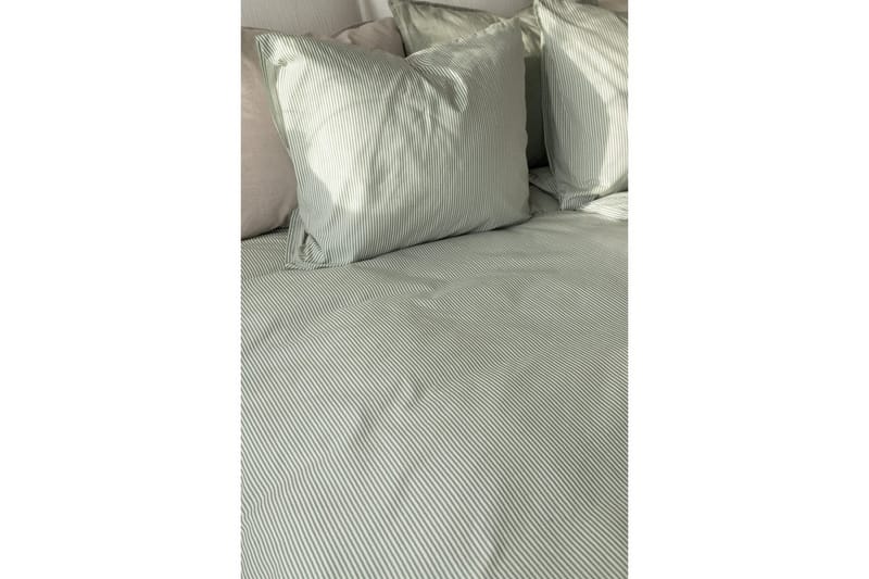 Påslakan 3-Dels Set Thelma Stripe Dubbel Grön - Textil & mattor - Sängkläder - Bäddset & påslakanset