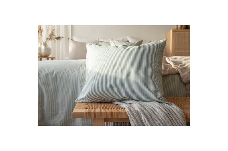 Påslakan 3-Dels Set Thelma Stripe Dubbel Grön - Textil & mattor - Sängkläder - Bäddset & påslakanset