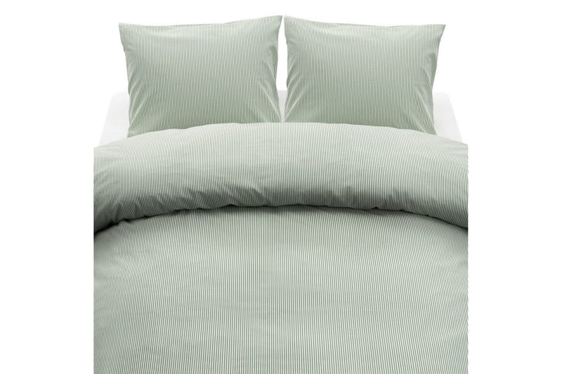 Påslakan 3-Dels Set Thelma Stripe Dubbel Grön - Textil & mattor - Sängkläder - Bäddset & påslakanset