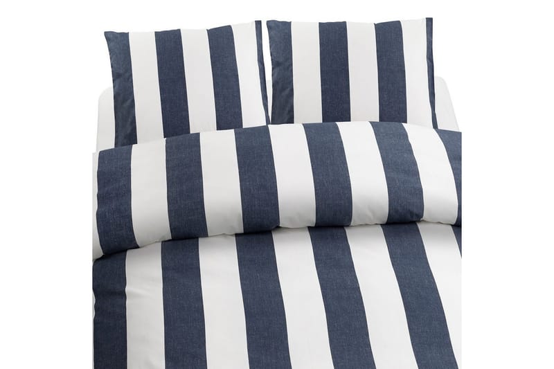Påslakanset Dubbelsäng 3-Dels Block Stripe - Marinblå - Textil & mattor - Sängkläder - Bäddset & påslakanset
