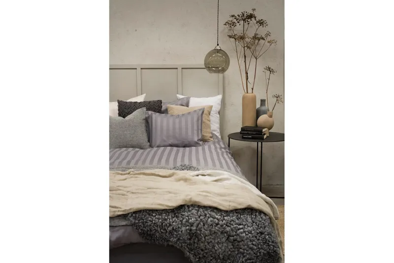 Påslakanset Dubbelsäng 3-Dels Satin - Ljusgrå - Textil & mattor - Sängkläder - Bäddset & påslakanset