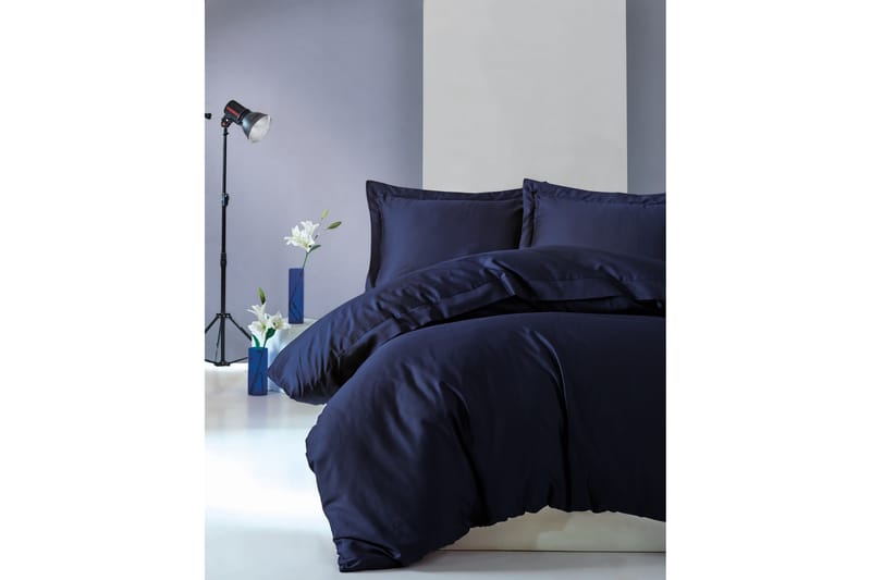 Cotton Box Bäddset Dubbelt 4-dels Premium Satin - Mörkblå - Textil & mattor - Sängkläder - Bäddset & påslakanset - Påslakanset dubbelsäng