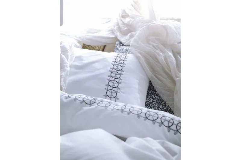 Cotton Box Bäddset Dubbelt 6-dels Ranforce - Grå/Vit - Textil & mattor - Sängkläder - Bäddset & påslakanset - Påslakanset dubbelsäng