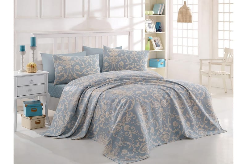 Eponj Home Överkast Dubbelt 200x235+Lakan+2 Kuddfodral - Blå/Vit - Textil & mattor - Sängkläder - Bäddset & påslakanset - Påslakanset dubbelsäng