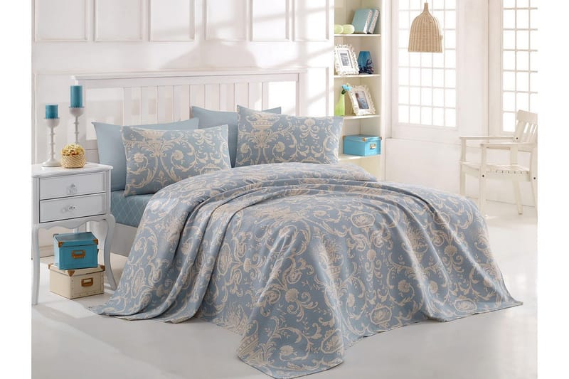 Eponj Home Överkast Dubbelt 200x235+Lakan+2 Kuddfodral - Blå/Vit - Textil & mattor - Sängkläder - Bäddset & påslakanset - Påslakanset dubbelsäng