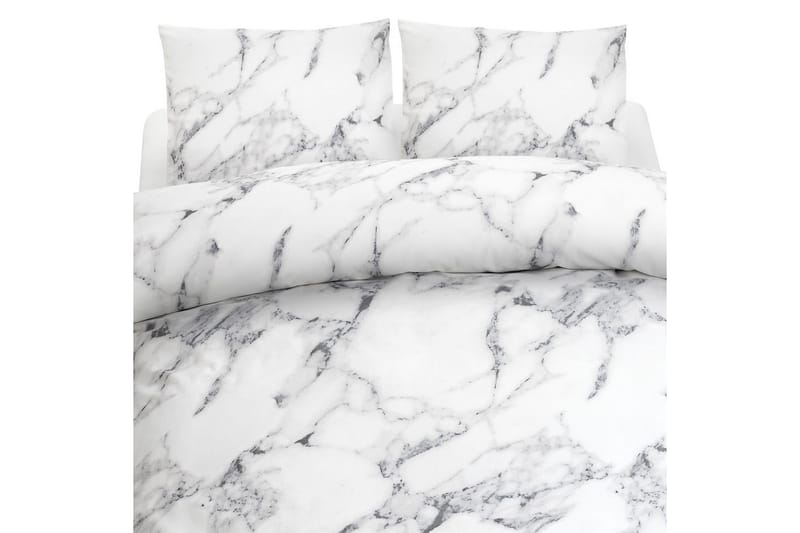 Påslakanset Dubbelsäng 3-Dels Marmor Vit, Borganäs