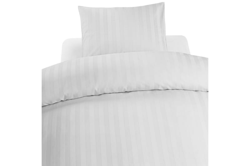 Påslakanset Dubbelsäng 3-Dels Satin - Vit - Textil & mattor - Sängkläder - Bäddset & påslakanset - Påslakanset dubbelsäng