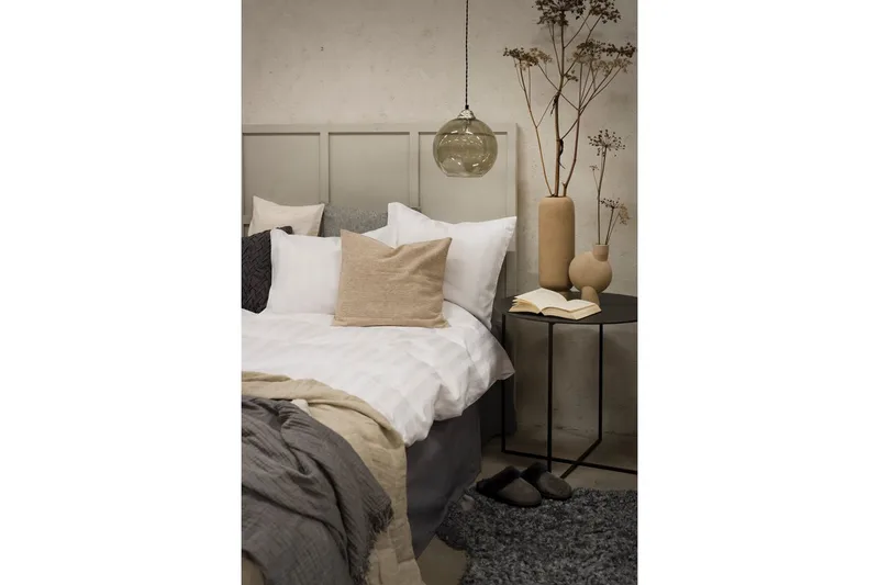 Påslakanset Dubbelsäng 3-Dels Satin - Vit - Textil & mattor - Sängkläder - Bäddset & påslakanset - Påslakanset dubbelsäng